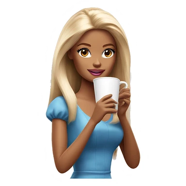 Barbie girl drinking coffee  sticker