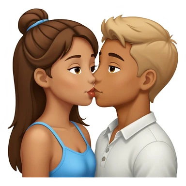 A girl kissing a boy sticker
