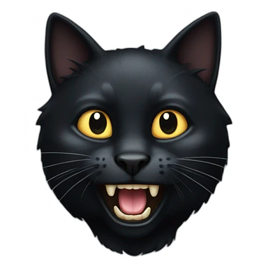 black-cat-with-fangs sticker