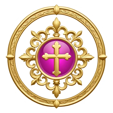 ave maria's emblem with a touch OF MAJENTA sticker