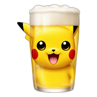 Pikachu drink beer sticker