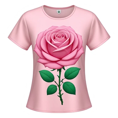 A 3D cartoon rose-pink women’s top with short sleeves, soft fabric texture, gentle lighting, isolated on plain background.negative: rose flower. sticker