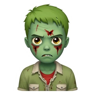 a super cute zombie green with shirt, look sad but not danger

 sticker