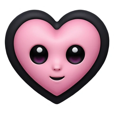 realistic 3d soft blackpink goth heart sticker