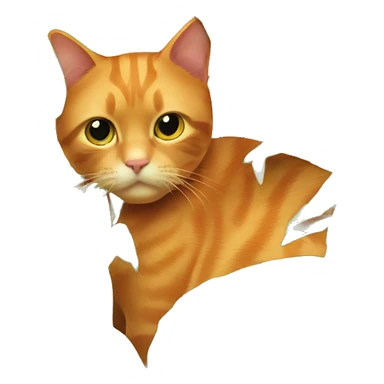 Orange cat hiding in a plant sticker