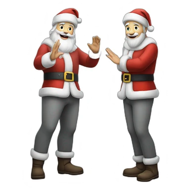 Full height Actively gesturing with hands pale skin Santa Claus in gray sticker