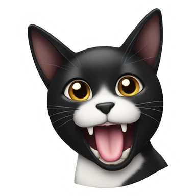 Black cat drooling for food sticker