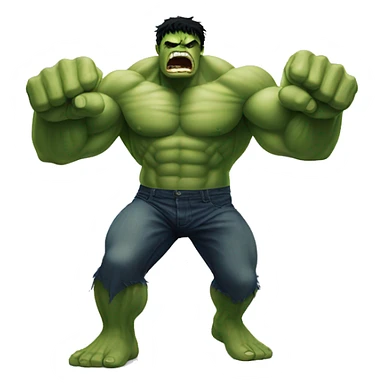 hulk punching  sticker
