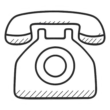 telephone, minimal icon style, very simplified and geometric sticker
