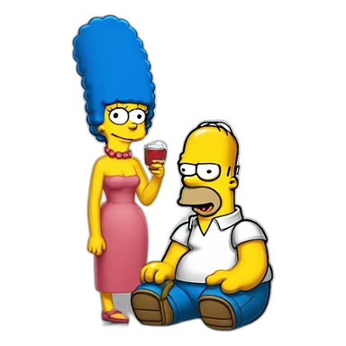 Homer Simpson and Marge sticker