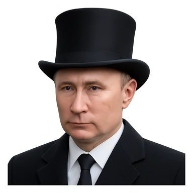 realistic Putin in a black top hat sticker