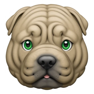 Grey shar pei with green eyes sticker