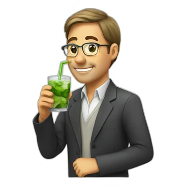 teacher drinking mojito sticker