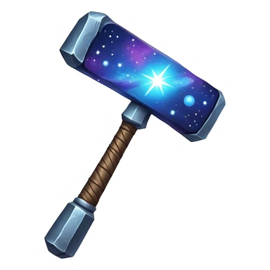 cosmic hammer, galaxy, star forging, eternal, godful sticker
