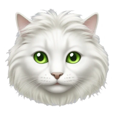 long haired white cat with green eyes sticker