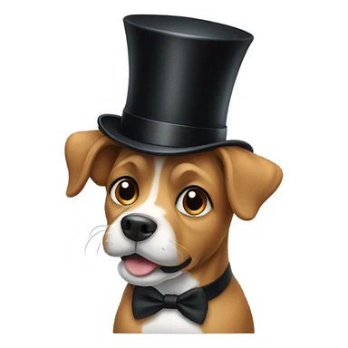 Dog wearing top hat sticker