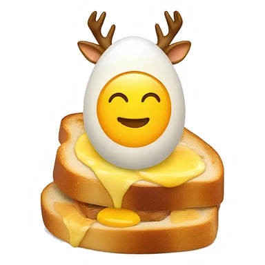 a deer riding egg toast sticker