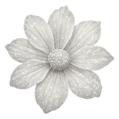 sparkly white flower sticker