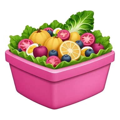 pink salad box contain sticker