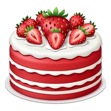 a red strawberry cake sticker