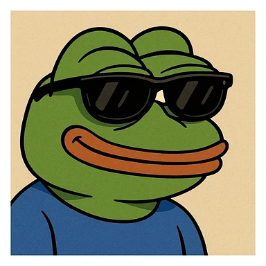 pepe the frog with sunglasses sticker