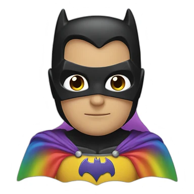 batman with rainbow cape sticker