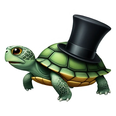 Turtle with top hat  sticker