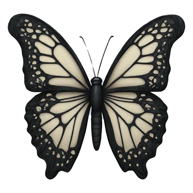 Black lace butterfly sticker