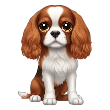 cavalier king black hair sticker