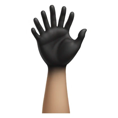 light hand holding a black heart sticker