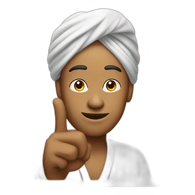 guy in turban pointing finger up sticker