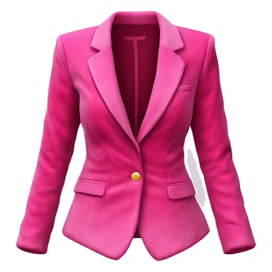 Realistic isolated open raspberry color velvet feminine fashion blazer jacket.  sticker
