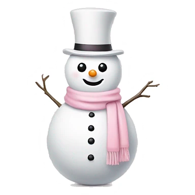 Cute white and light pink snowman sticker