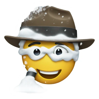 Snow blowing happy face sticker