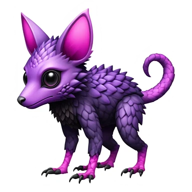 Cool Edgy realistic Black-pink-purple Trico-animal-creature full body sticker