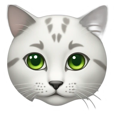 Cat white and grey and green eyes sticker