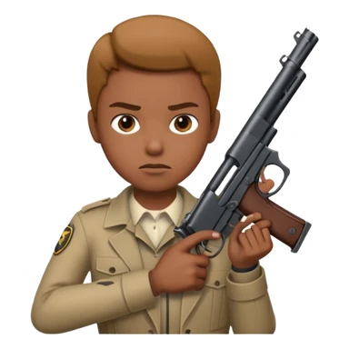 🥷holding a gun sticker