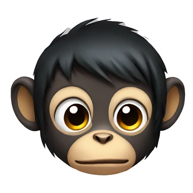 Emo monkey with black hair and a lip piercing  sticker