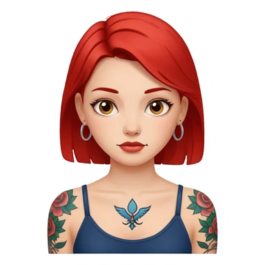 Girl with tattoo sticker