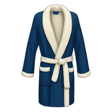 navy blue bath robe without logo sticker