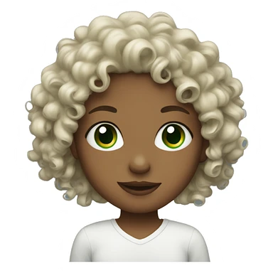 Curly girl with green eyes sticker
