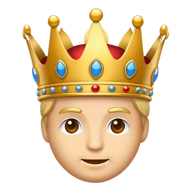erstelle mir ein Prinz Emoji mit einer Krone auf dem kopf sticker