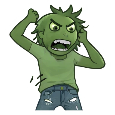 person ripping out their hair in frustration sticker