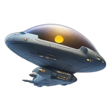 spaceship over planet sticker