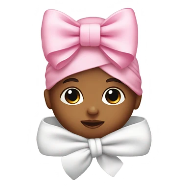 newborn with pink bow sticker