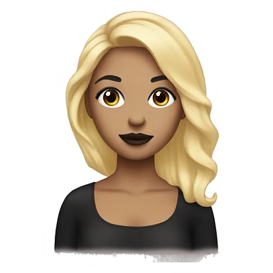 a girl with blond hair, and black makeup on her face sticker