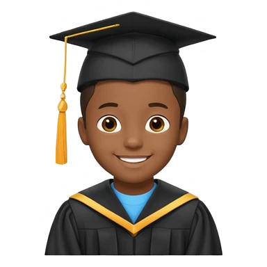 Black boy graduating  sticker