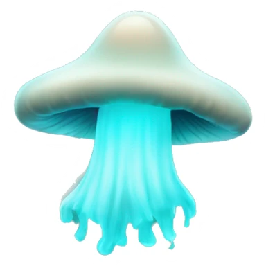 Ghost cyan glowing mushroom sticker