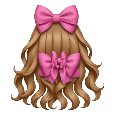 hair from behind with a pink bow sticker
