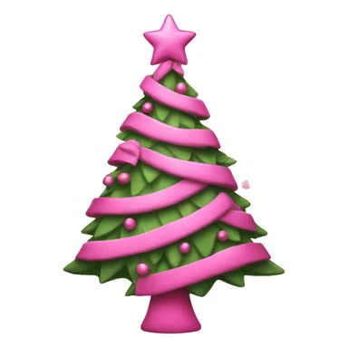 Pink Christmas tree sticker